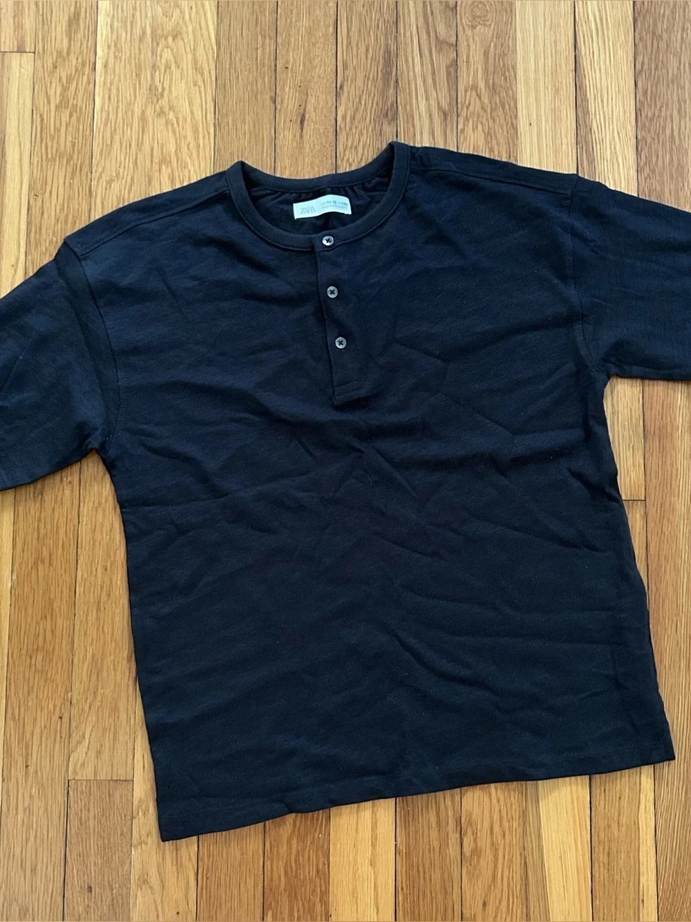 Black Henley Short-Sleeve Shirt - Zara size 11-12 Boys